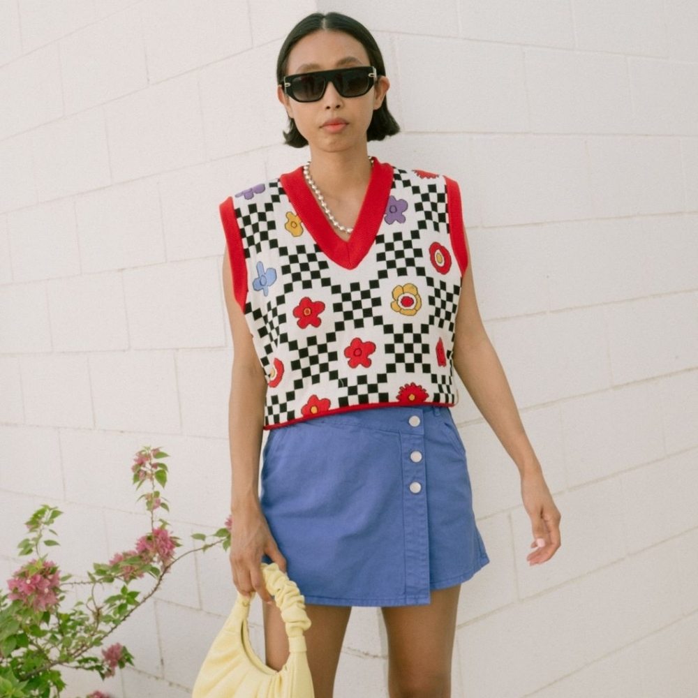 Kina and Tam Knit Vest | US XS | Maximalist | Dopamine Dressing